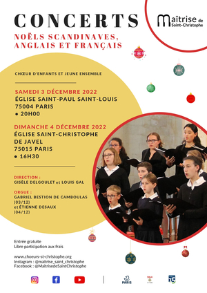Concert Noël Scandinaves, Anglais et Français - Maîtrise de Saint-Christophe