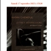 affiche Lecture musicale par Naïma Chemoul, « Lettre à Antonio Saura » de Marcel Cohen - Journées du Patrimoine 2022