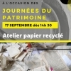 affiche Atelier fabrication de papier recyclé - Journées du Patrimoine 2022
