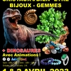 affiche 2ème Salon Minéraux Fossiles Cristaux & Bien-Être Bijoux et Gemmes  + Exposition de Dinosaures